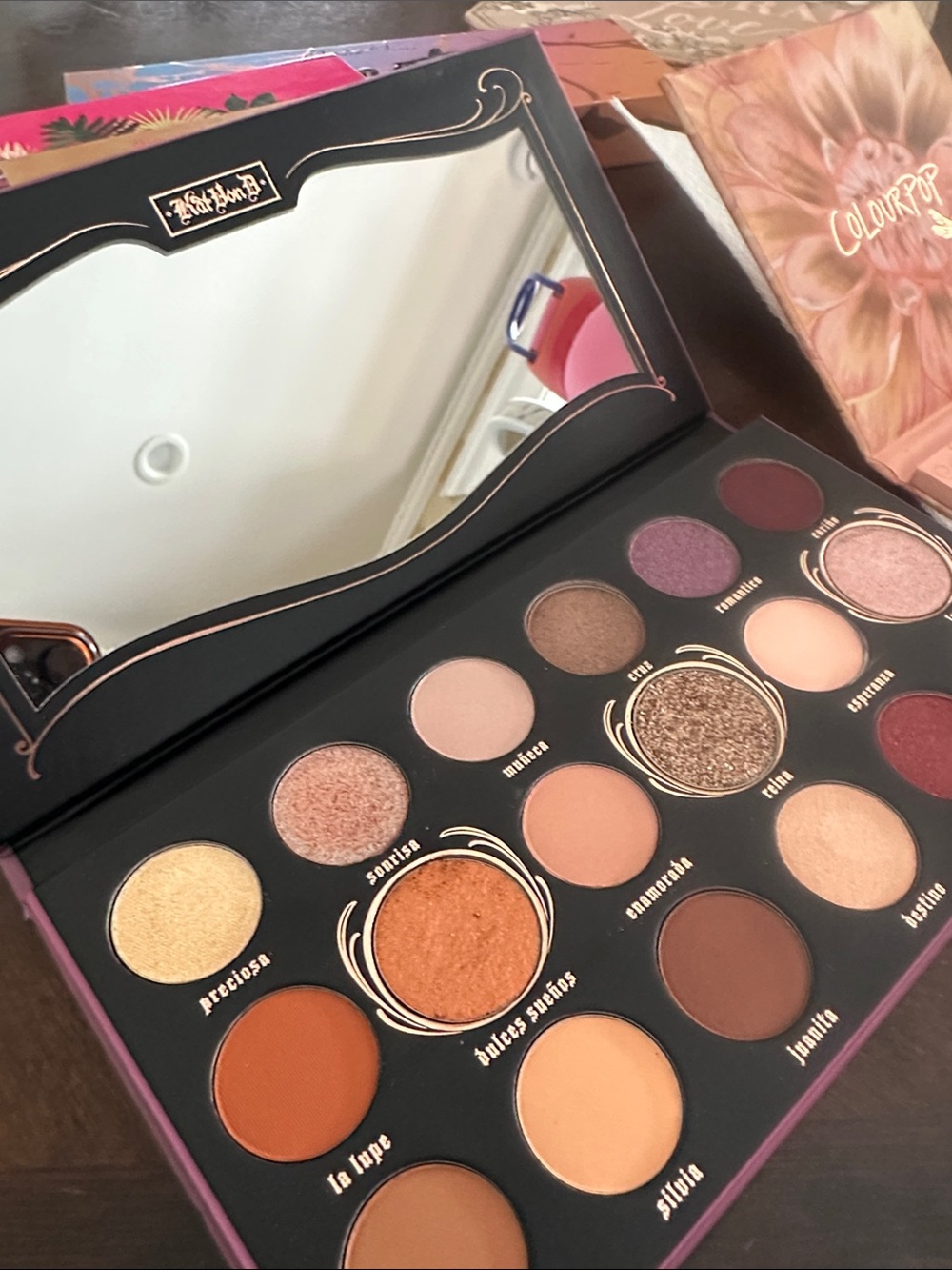 Kat Von D Eyeshadow Palette in Purple with Pink Script